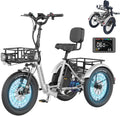MOONCOOL Electric Trike for Adults, 500W/750W 48V Electric Tricycle for Adults, 20'x3.0' Fat Tire 3 Wheel Electric Bike, Folding Aluminum Adult Tricycle with Removable Battery