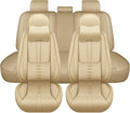 Leather Seat Covers for Jaguar XJ8 2000-2008,Car Seat Covers Full Set,Waterproof Car Seat Protectors with Airbag,Comfort Interior Cover Seats for Cars(Beige,Pillows)