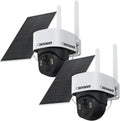 Defender 4G LTE 2K+ AI Frontier PTZ Wireless Outdoor Security Camera, 2 Pack, 5W Solar Panel, 360° AI Tracking, Deterrence, 2 Way Talk, 9400maH Battery, Works with Empower App, eSIM Included