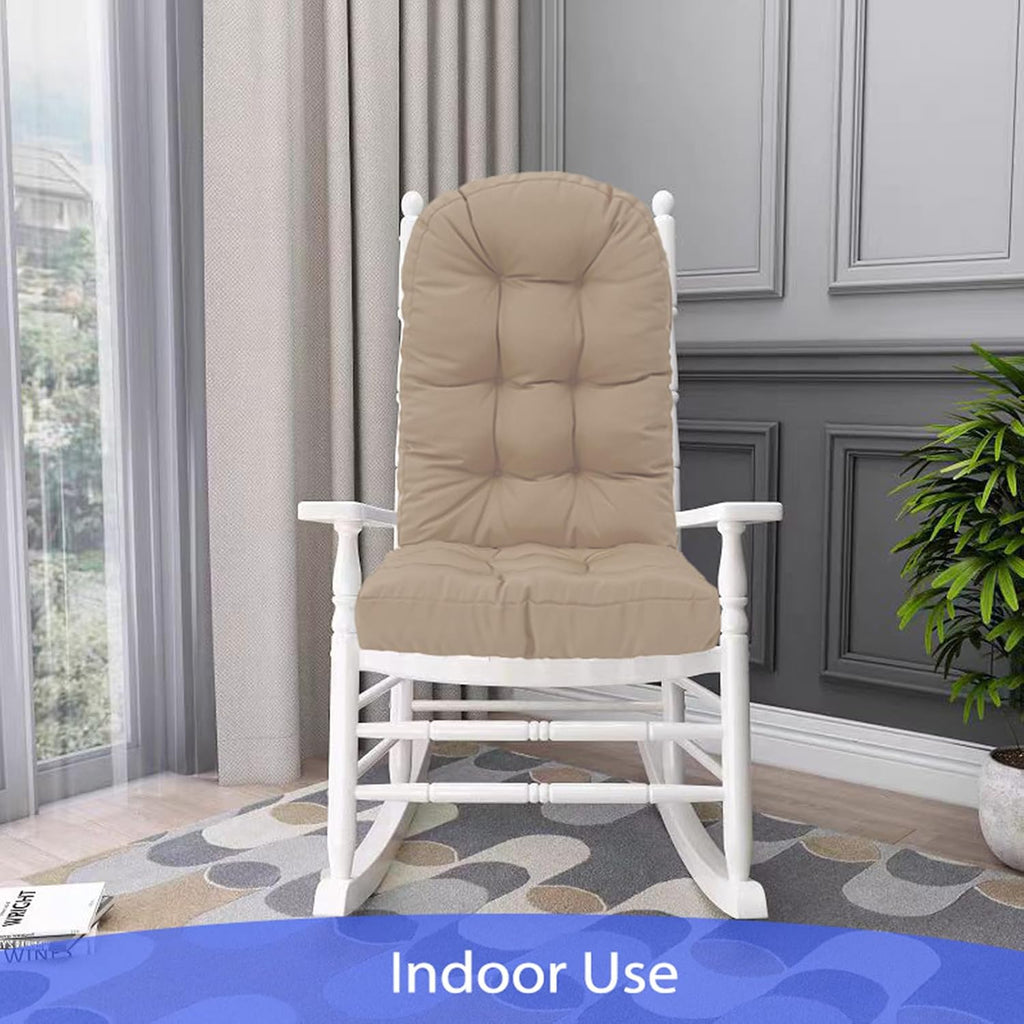 Outdoor Rocking Chair Cushion Set of 4 for Adirondack Chair, High Back Patio Outdoor Seat Chair Cushion 49x19in,Beige