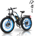 Electric Bike Peak 2000W Motor, UL Certified, 48V 22.4AH Removable Battery, 24' Fat Tire Ebikie All-Terrain, Aluminum Frame, Dual Hydraulic Suspension.LCD Display