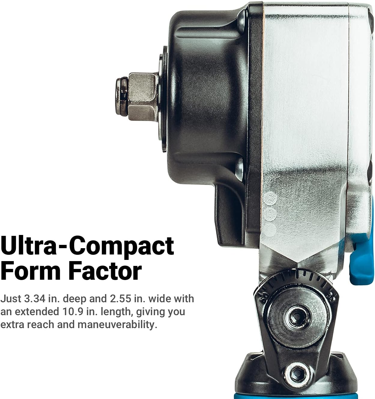 Capri Tools 1/2 in. Flex-Head Air Angle Impact Wrench, 400 ft. lbs.