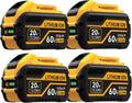 4Packs Replace for DeWalt Flex 20V/60V Volt12000mAh Lithium Battery Compatible with DCB606 DCB612 DCB606-2 DCB609 DCB609-2 DCB204 DCB205 DCB206 Cordless Power Tools (4PACK 12.0AH)