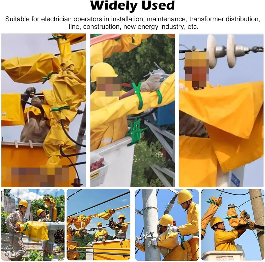 Industrial Insulation Blanket Large Electric Blanket with 3 Insulated Clamps, Outdoor Power Supply Safety Tool for Substations(0.4KV - 100x100cm(39.4x39.4in))
