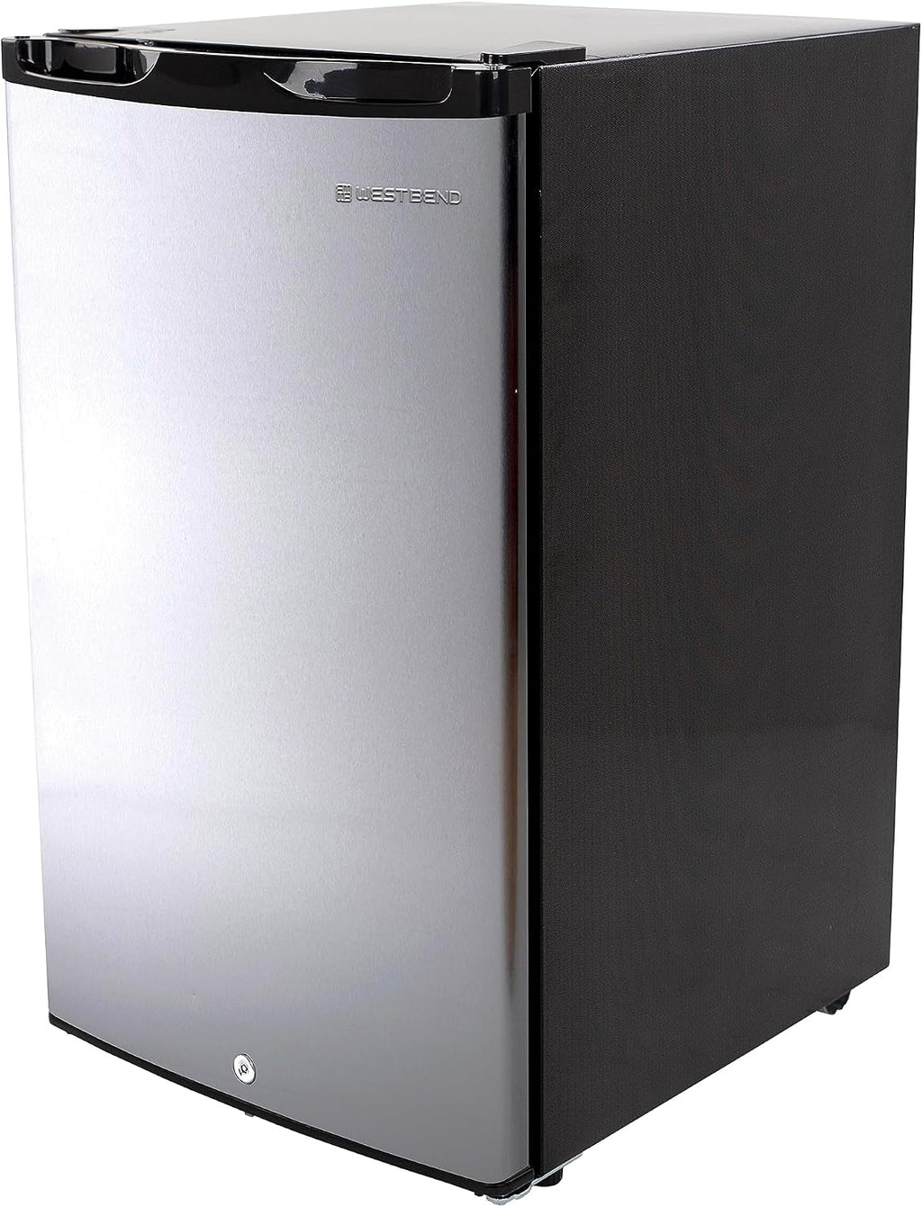 West Bend Mini Fridge Compact Refrigerator for Home Office or Dorm, Auto Defrost with Reversible Door, Energy Star Rated, 4.4-Cu.Ft., Stainless Steel