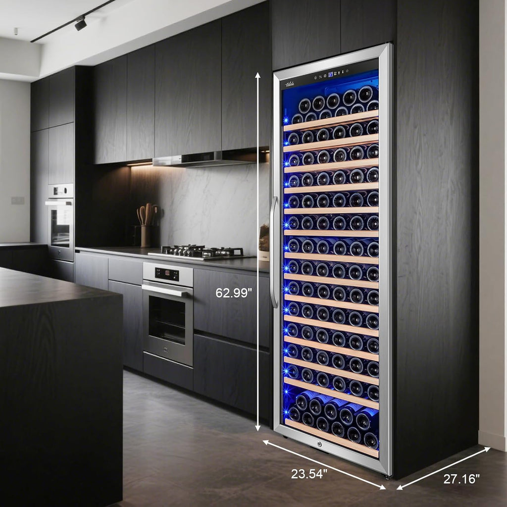 Velivi 24 Inch Wine Cooler Refrigerator Freestanding, Large Tall Built-in 154-Bottles Wine Fridge, Large Capacity Wine Cellar For Wine Collection, Wine Lovers