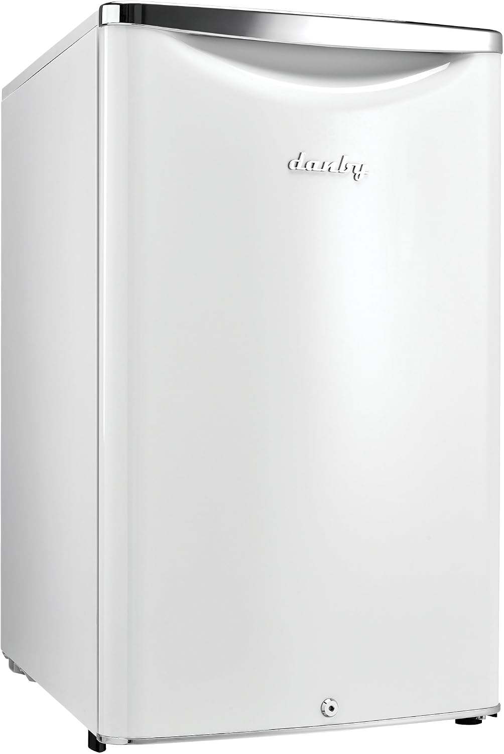 Danby DAR044A6PDB 4.4 Cu.Ft. Mini Fridge, Compact Refrigerator For Bedroom, Living Room, Bar, Dorm, Kitchen, Office, E-Star In Pearl White With Lock