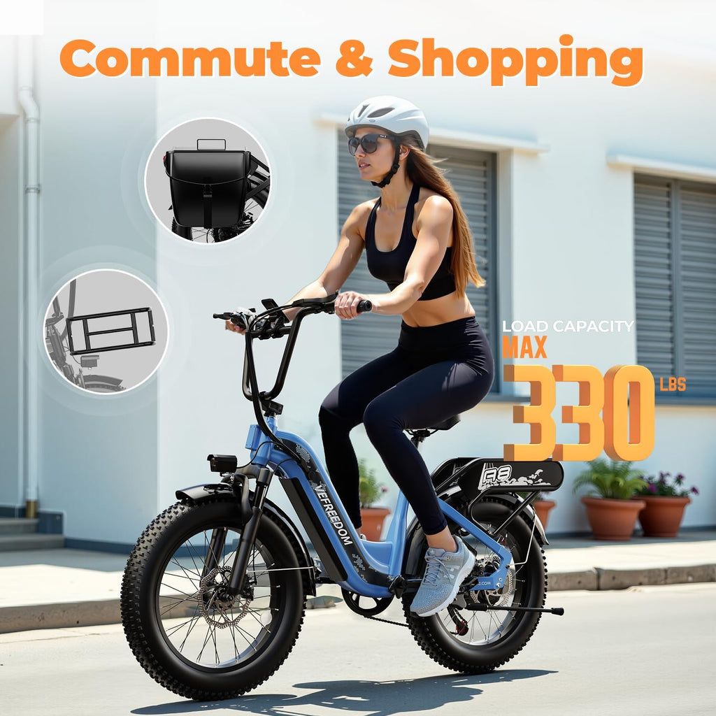 vefreedom 1500W Electric Bike for Adults,48V 20Ah Removable Battery Fast Ebike,Max 70Miles,20' x4.0 Fat Tire Electric Mountain Bike,7-Speed, Step-Thru Commuting Bicycle