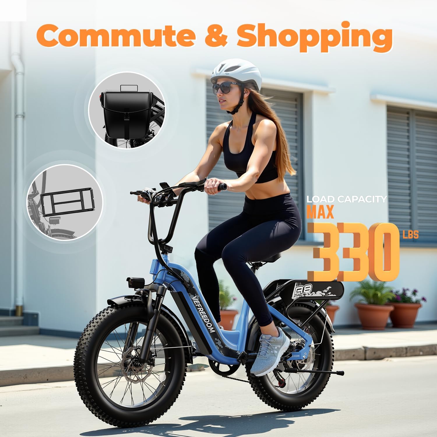 vefreedom 1500W Electric Bike for Adults,48V 20Ah Removable Battery Fast Ebike,Max 70Miles,20' x4.0 Fat Tire Electric Mountain Bike,7-Speed, Step-Thru Commuting Bicycle