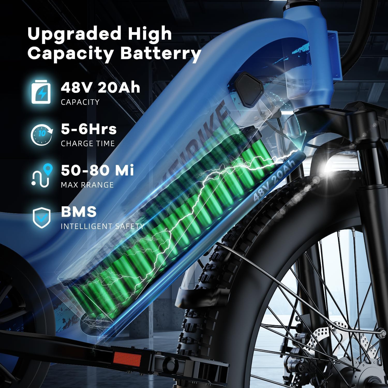 1500W Motor Electric Bike for Adults & Teenager, 48V 20AH Removable Battery Ebike, 24inch Fat Tire Electric Bicycle, Step-Thru E Bike for Commuting & Mountain, Front Suspension