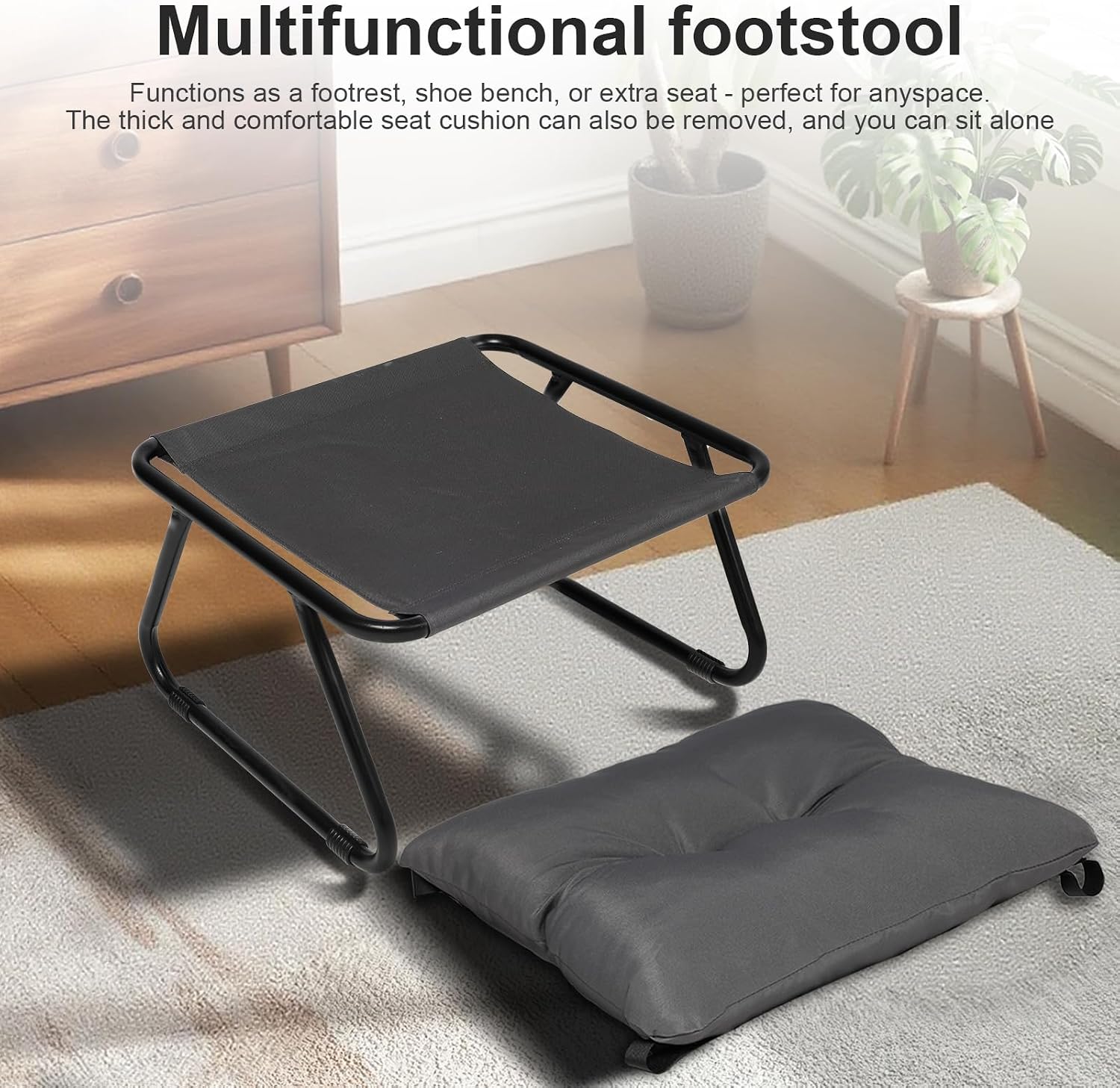 Rocking Chair with Ottoman, Indoor Small Rocking Chair for Nursery, with Foot Rest, Thick Cushion, 5'' Thick, 330lbs Capacity, Metal Frame Rocker Glider Patio for Living Room Bedroom Offices (Brown)