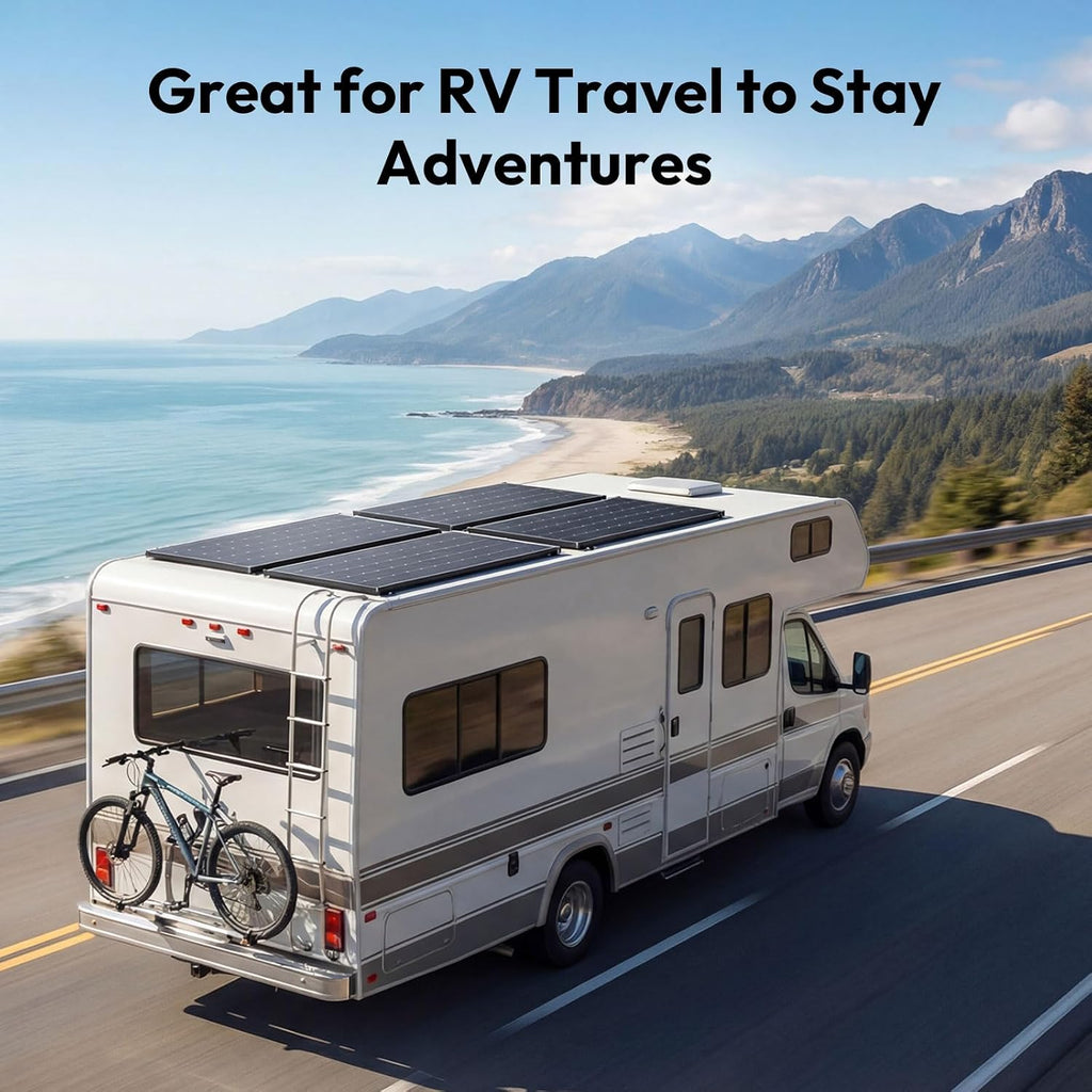 JJN Bifacial 200 Watt Solar Panel 12V 10BB Monocrystalline Solar Panels High Efficiency Solar Module for RV Home Battery Charging Farm Trailer Camper Marine Off Grid System Single Piece