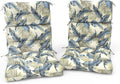 Outdoor High Back Patio Chair Cushions, Fade Resistant & Waterproof Tufted Seat and Back Cushions for Patio Furniture, Patio Chair Cushions 44x22 Inch, Set of 2, Lush Palm Blue