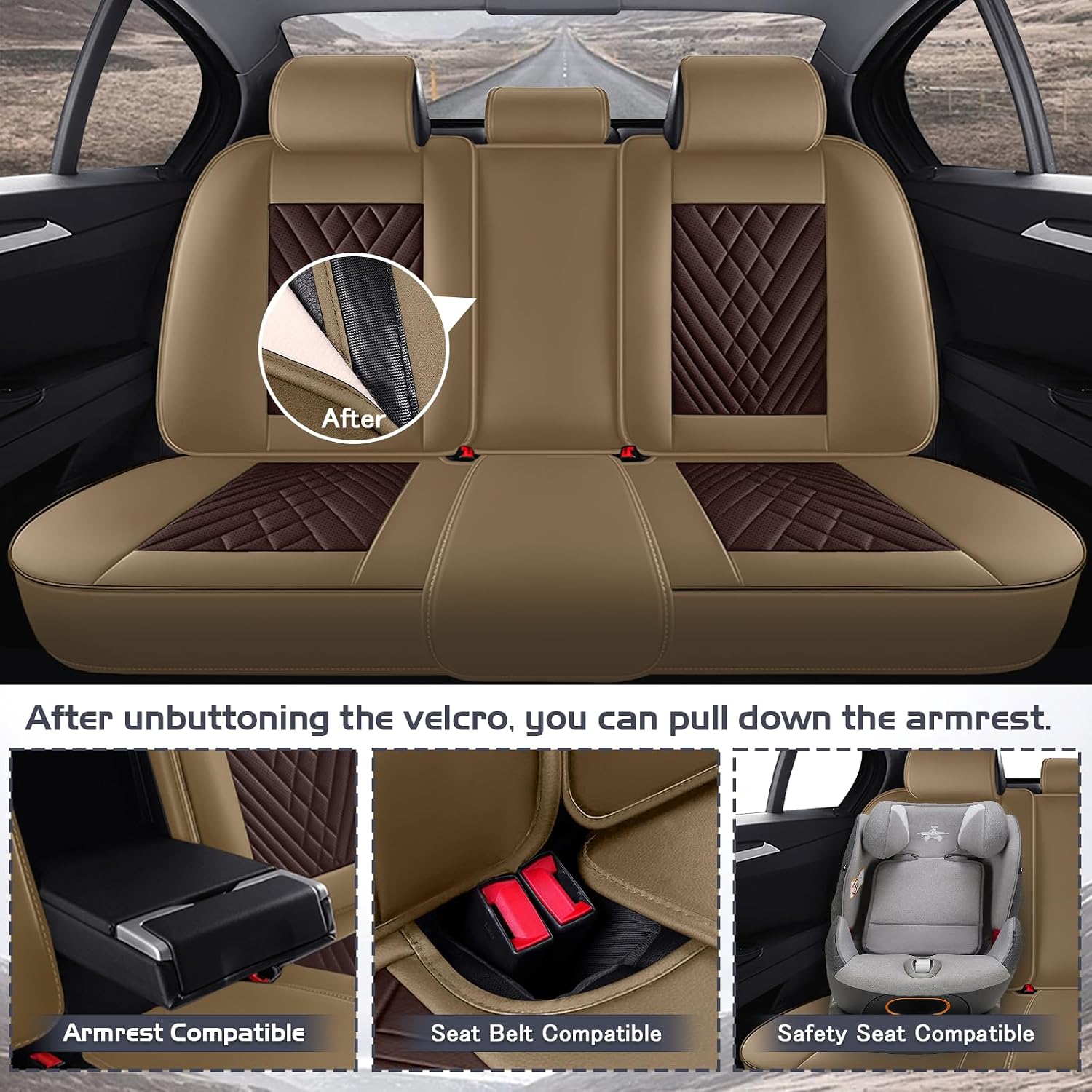 Car Seat Covers for RAM 3500 2012-2026, Waterproof Nappa Leather Full Set Seat Cover with Headrests, Anti-Slip and Comfortable Automotive Seat Protector&Accessories(Brown Coffee)