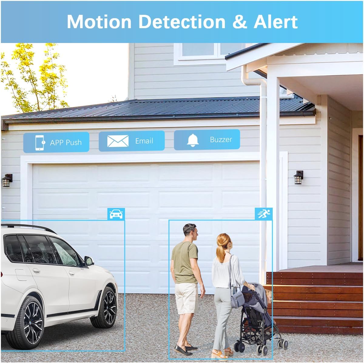 WEILAILIFE 【130° Wide-Angle & 2-Way Audio】 Outdoor Wireless Security Camera System, WiFi Video Surveillance, Home Security Cameras