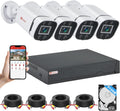 8CH H.265+ 3K Lite Wired CCTV Security Camera System with Human Vehicle Detection, 4X IP68 5MP Surveillance Camera for Indoor Outdoor, 512GB Hard Drive for 24-7 Recording, Remote Access
