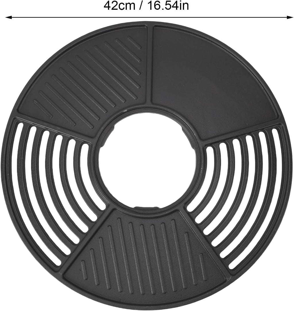 42cm / 16.54in Griddle, Round BBQ Grill Plate, Cast Iron Cooking Grill Grate Griddle Plate for Indoor Outdoor