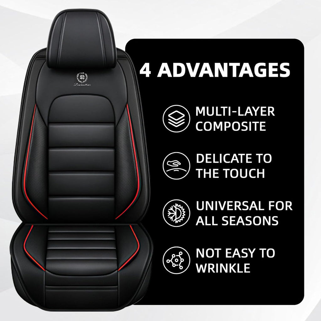 Car Seat Cover Fit for GMC Acadia 2007-2025,Compatible Airbag Non-Slip Waterproof Seat Covers,Car Seat Protector Premium Interior (Standard 5 Seats,Black Red)
