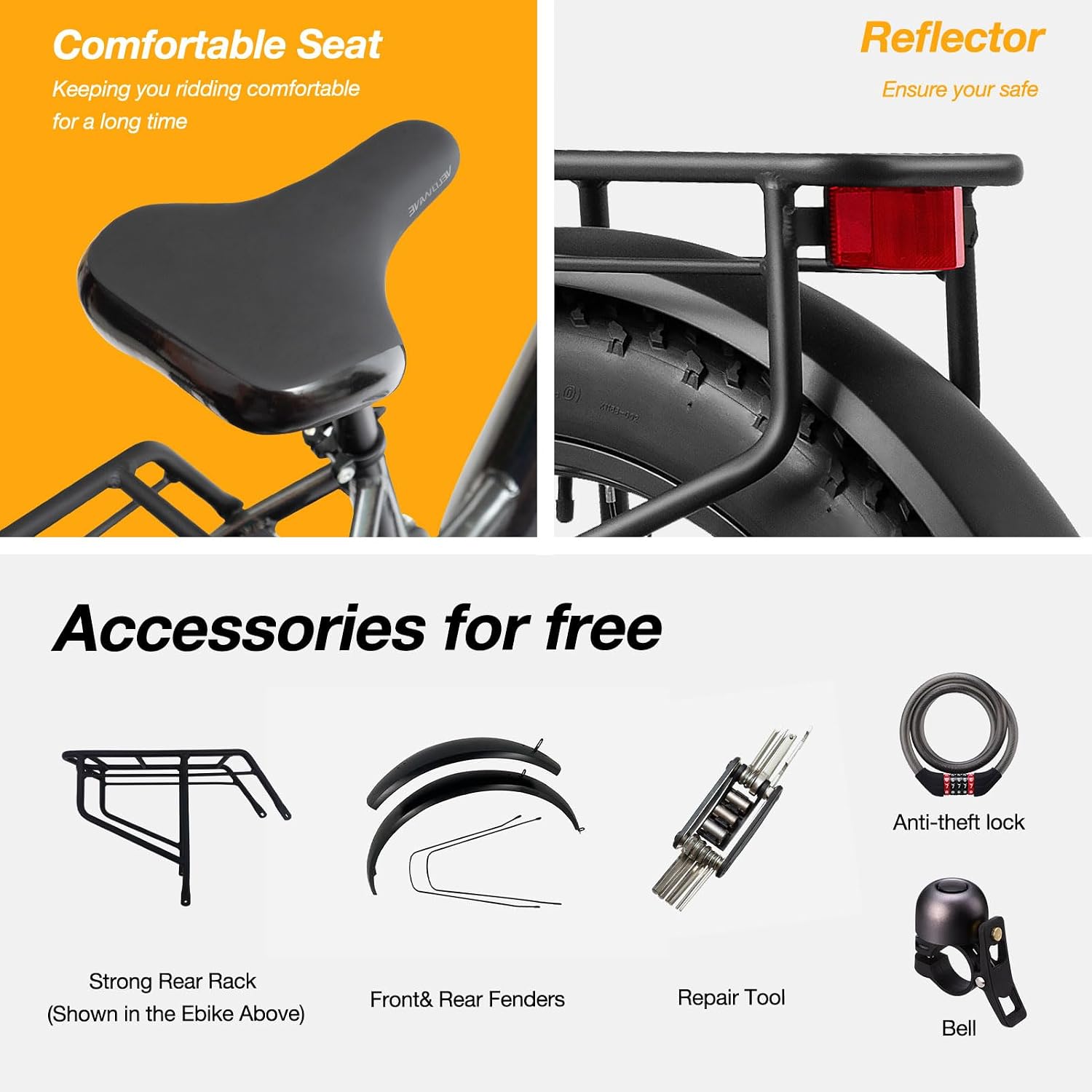 VELOWAVE Electric Bike 26' Fat Tire Ebike Peak 1200W Motor Electric Bike for Adults with 47.97V 14.4AH Removable LG Cell Battery Step-Thru E Bike up to 32MPH UL 2849 Certified with Lock& Bell