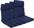Indoor Outdoor High Back Rocking Chair Cushions Replacement Patio Seat Cushion Fade Resistance, Set of 4 (Olefin Navy Blue)