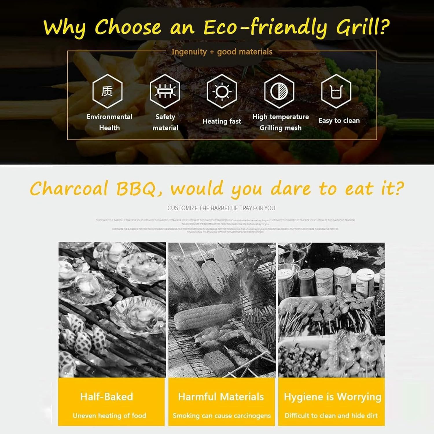 Electric Table Top Griddle - Smokeless Portable BBQ Barbecue Grill For Indoor Cooking - Temperature Control - With Water Filled Drip Tray (Jpx D282)