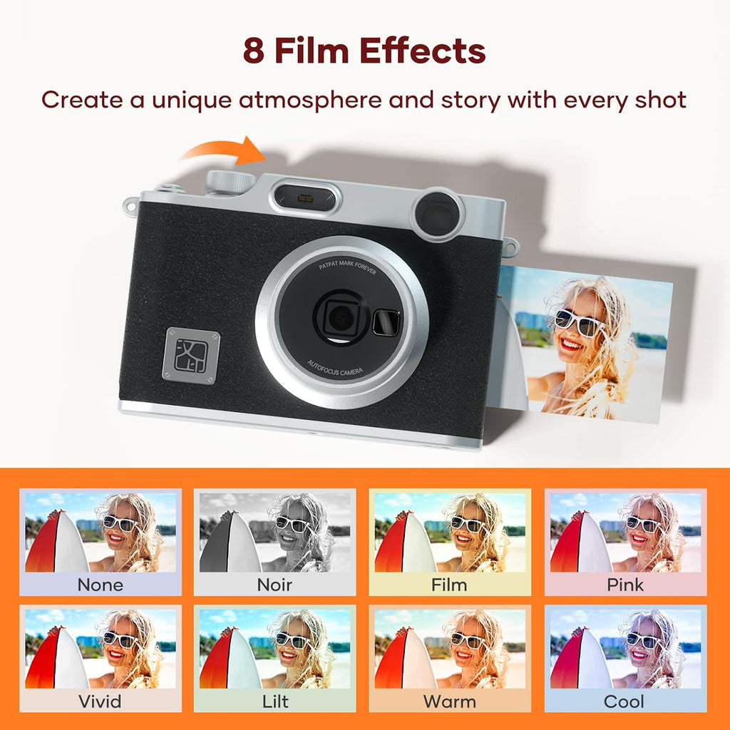 iDPRT Z3 Hanin Instant Film Camera, Full-Color Instant Print Digital Cameras Portable Photo Printer + 10 Instant Film, Gift for Birthday, Christmas, Holiday