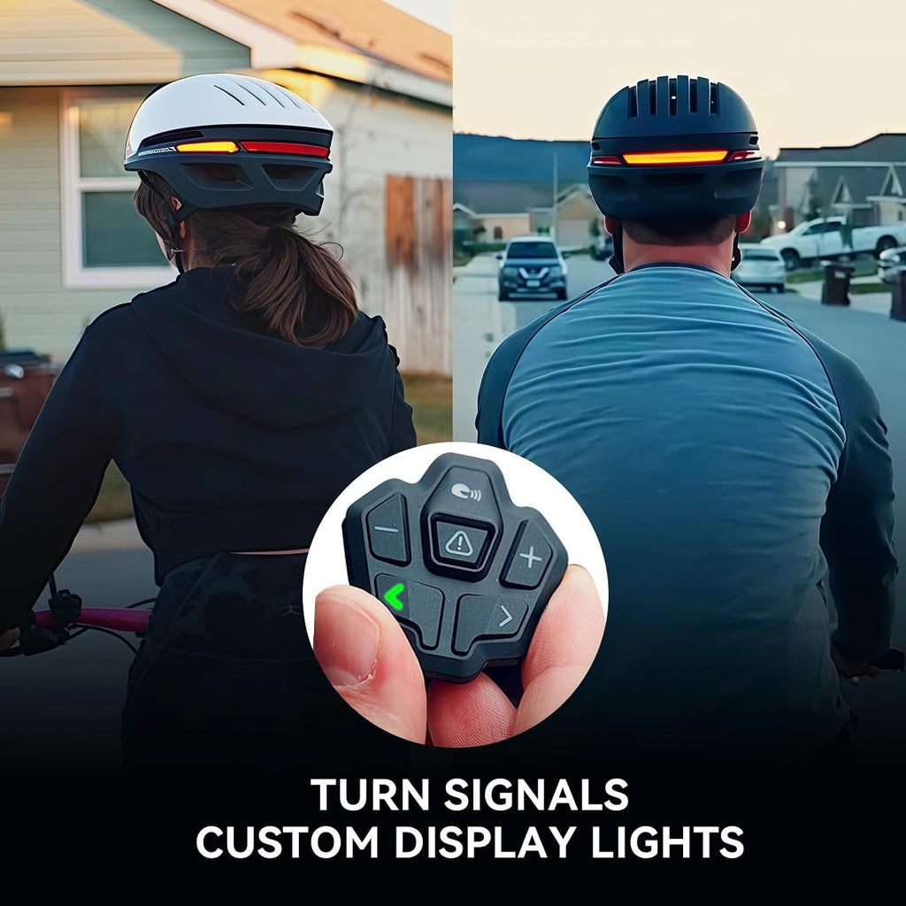 Bike Helmet with Bluetooth, Smart Bike Helmet for Adults Men Women with Built-in Speakers, Auto Brake Blinker, Front and Rear LED Turn Signals Remote Control, Smart Cycling Helmet.