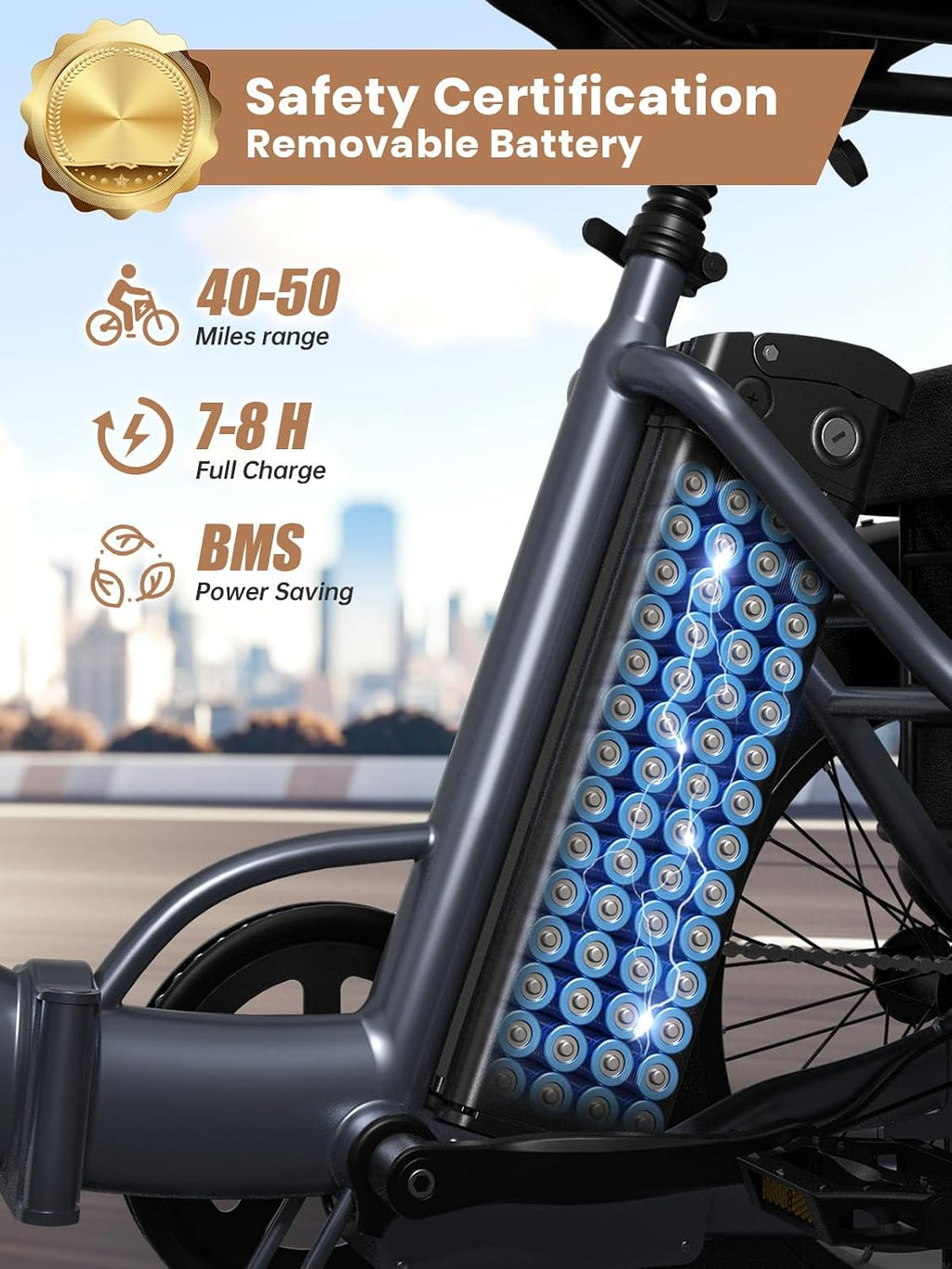 QRONGE Electric Tricycle for Adults 960W Peak, 36V 15AH Battery Ebike 50 Miles Range with Large Rear Basket, Electric Trike 20'*4' Fat Tire, Max 20MPH 3 Wheel Folding Electric Trike for Adults(Lava)