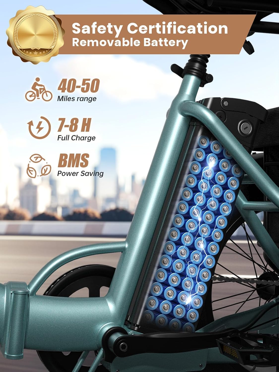 QRONGE Electric Tricycle for Adults 960W Peak, 36V 15AH Battery Ebike 50 Miles Range with Large Rear Basket, Electric Trike 20'*4' Fat Tire, Max 20MPH 3 Wheel Folding Electric Trike for Adults(Lava)