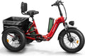 Electric Tricycle for Adult, 110 Miles Range, 500 LB Load, 20'' Fat Tire Electric Trike with Large Basket,Rear Differential,48V/15Ah&17.4Ah Battery,960W Peak Motor for Sand Road,City Road (Husky Plus)
