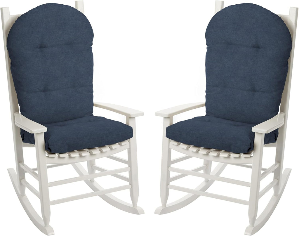 ARDEN Oceantex Indoor/Outdoor Plush Modern Tufted Adirondack Cushion, 2-Pack, 21.5 x 19, Water Repellent, Rain Proof, Fade Resistant Cushion For Rocking Chair Or Adirondack Ocean Blue