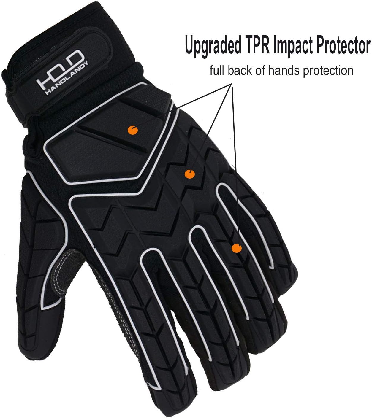 HANDLANDY Anti Vibration Gloves, SBR Padding, TPR Protector, Mechanic Work Gloves