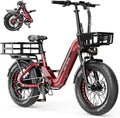 Heybike Ranger Foldable Electric Bike for Adults, 1200W/1800W Peak Motor, 28/32MPH E Bike, 55/90 Miles Range, 20'x4.0' Fat Tire Ebike with Removable Battery, Hydraulic Brakes for Snow, Beach,Commuting