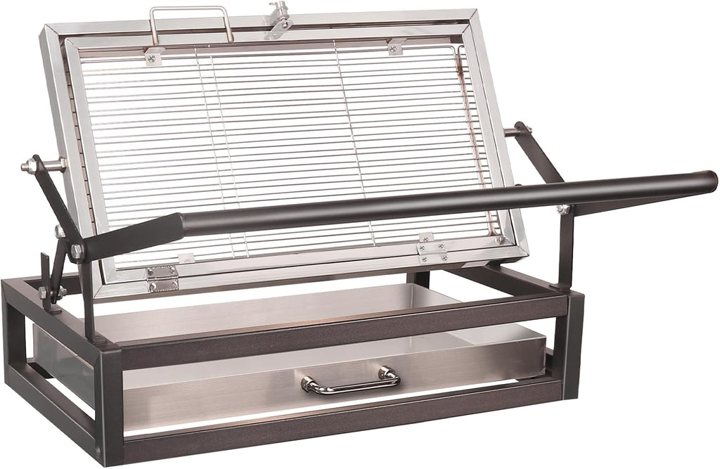 Tabletop Rotisserie Grill - Compact 360° Rotating Charcoal BBQ for Balcony & Camping, Detachable Ash Pan (KA-6166T)
