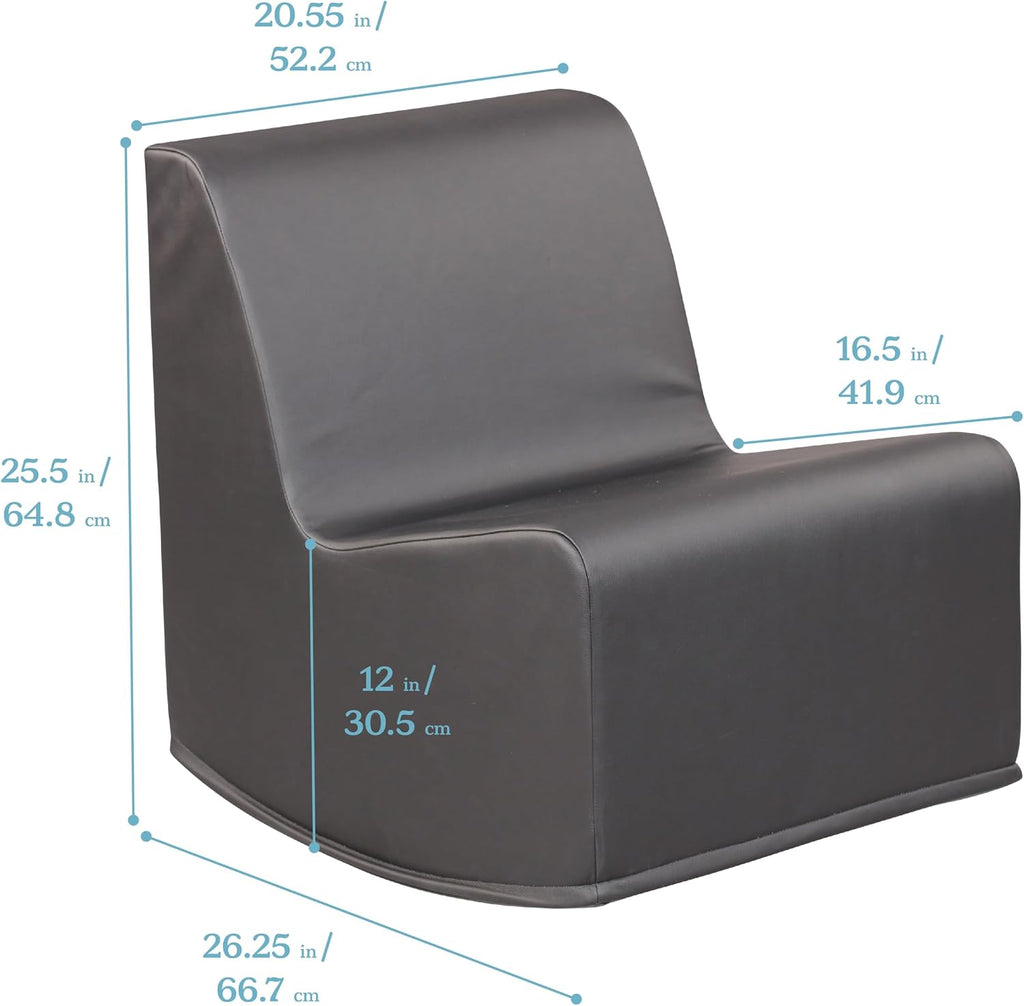ECR4Kids SoftZone Contoured Rocking Chair, Flexible Seating, Black