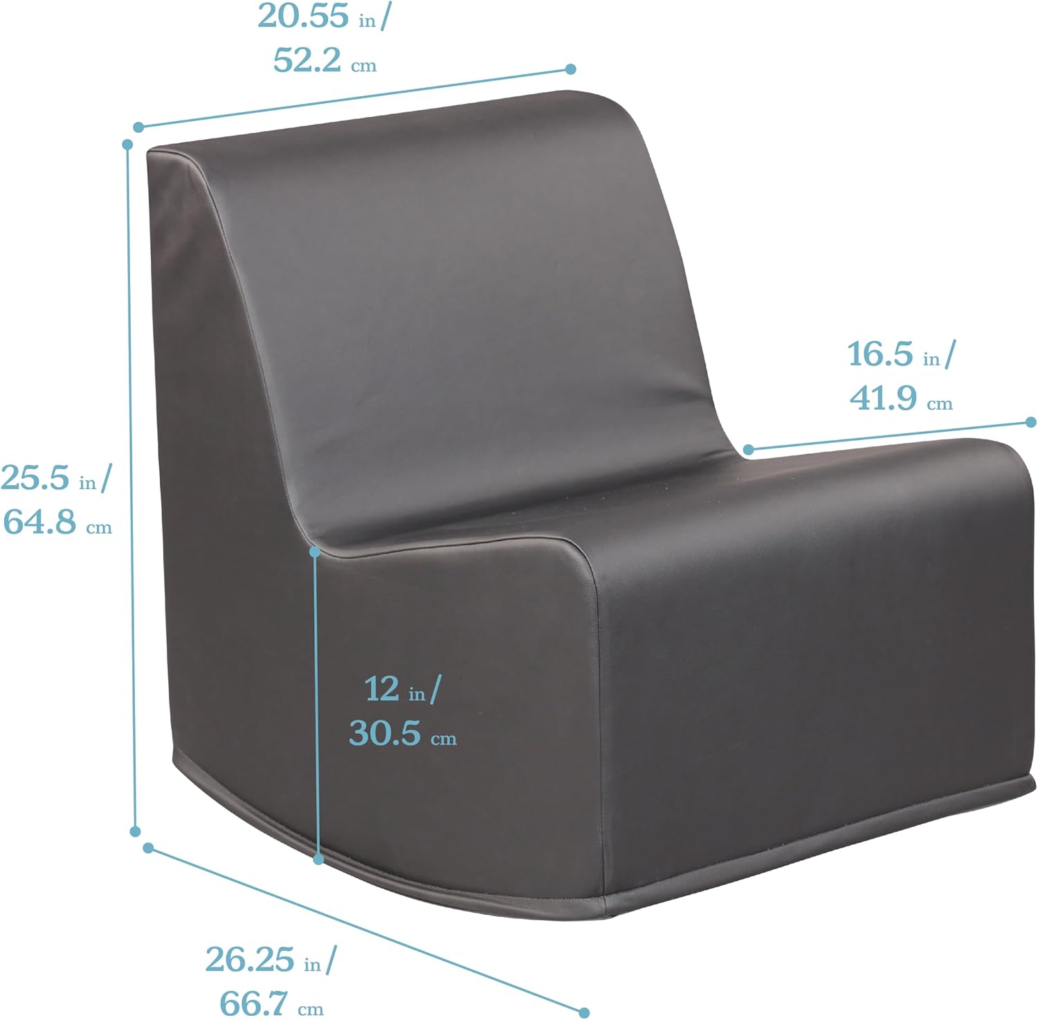 ECR4Kids SoftZone Contoured Rocking Chair, Flexible Seating, Black