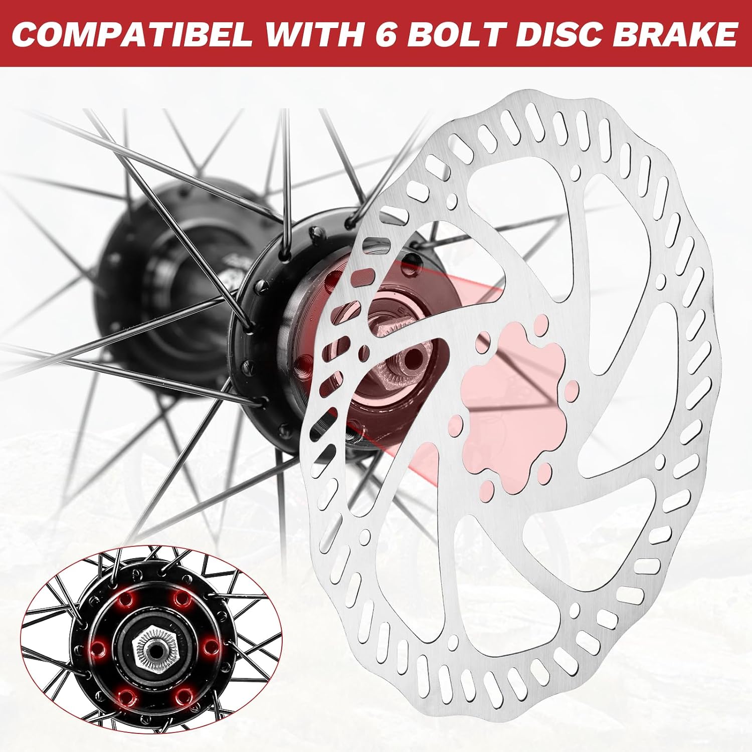 WEEROCK 20/26 x 4.0 Inch Bike Front Rear Wheelset, 4.0' Wide Aluminium Alloy Wheelset with Quick Release, Compatible with Disc Brake, Threaded Freewheel for 20'/26' Snow Bicycle, Fat Tire Bicycles