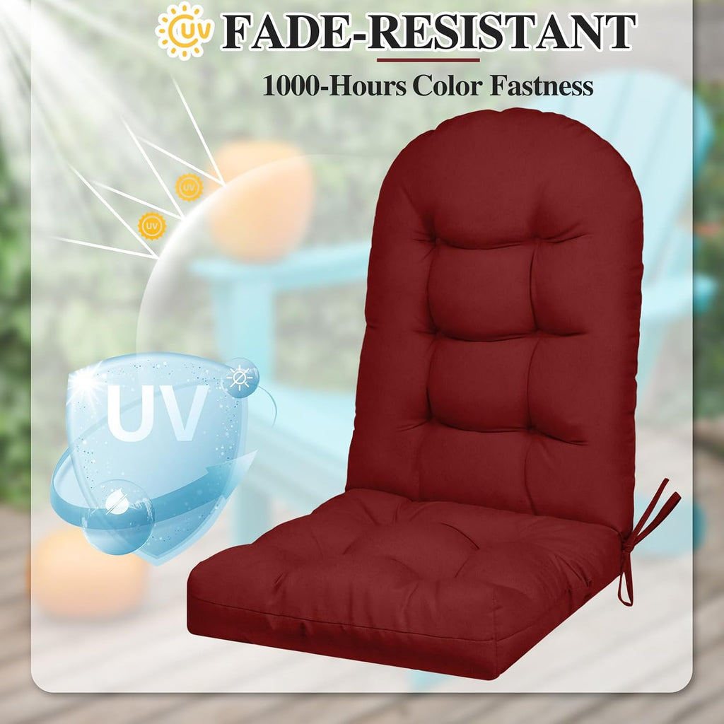 4 Pack Adirondack Chair Cushion, Waterproof Rocking Chair Cushion - Fade Resistant Patio Furniture Cushions, Thickened Patio Chair Pad for Outdoor and Indoor, 49x20x5 Inch
