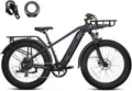 VELOWAVE Electric Bike for Adults Peak 1200W BAFANG Motor 28MPH Mountain Ebike 48V 15AH Removable LG Cells Battery 26'' Fat Tire E Bike Shimano 7-Speed