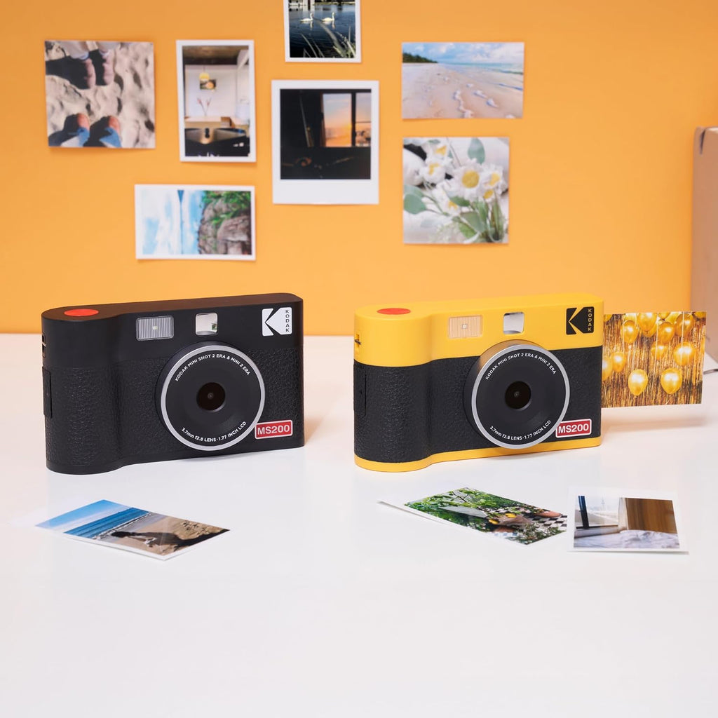 KODAK Mini Shot 2 ERA 2x3' Instant Digital Camera & Photo Printer, 38 Sheets, 2-in-1 Portable Print Camera, Bluetooth Smartphone Printer for iPhone & Android, 4PASS Dye Sublimation, Yellow