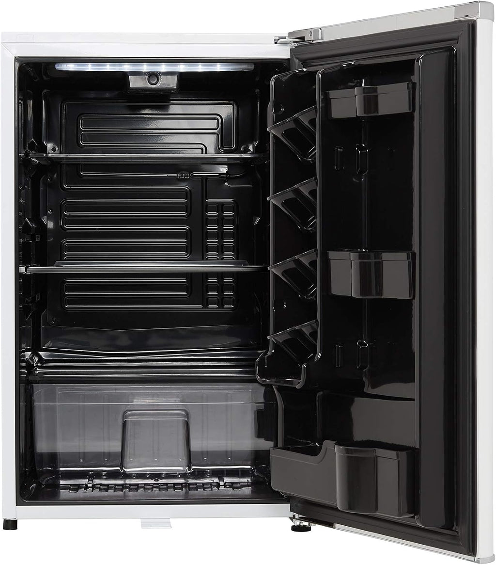 Danby DAR044A6PDB 4.4 Cu.Ft. Mini Fridge, Compact Refrigerator For Bedroom, Living Room, Bar, Dorm, Kitchen, Office, E-Star In Pearl White With Lock