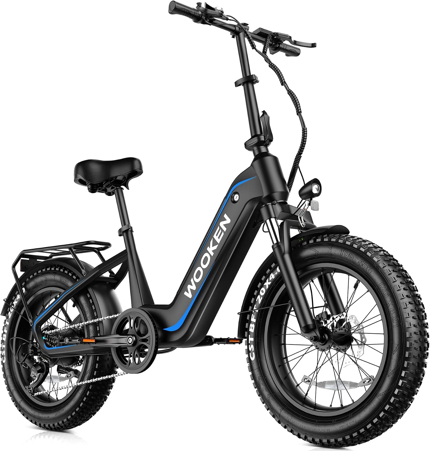 Wooken Electric Bike for Adults, 48V 624Wh Removable Battery Ebike with 60 Miles Long Range, 1000W Peak Brussless Motor, 20×4.0' Fat Tire E Bike,Step-Thru Electric Bicycle, SGS Certified to UL 2849