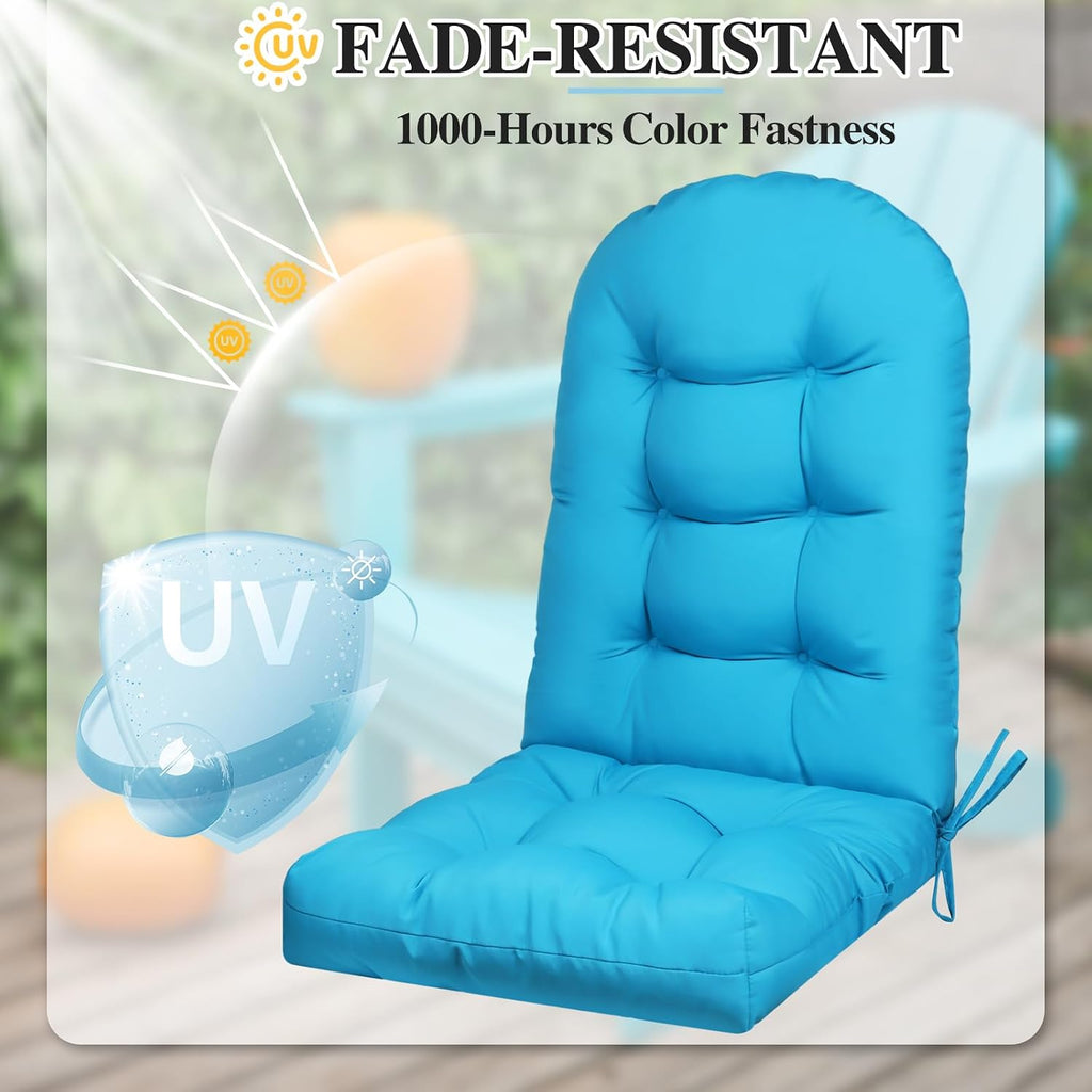 4 Pack Adirondack Chair Cushion, Waterproof Rocking Chair Cushion - Fade Resistant Patio Furniture Cushions, Thickened Patio Chair Pad for Outdoor and Indoor, 49x20x5 Inch