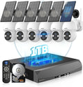 《100% Solar Powered & 2-Way Audio》Outdoor Wireless PTZ Camera System, 4MP Solar Powered Battery Cameras,Home Video Surveillance Systems, Surveillance DVR Kits
