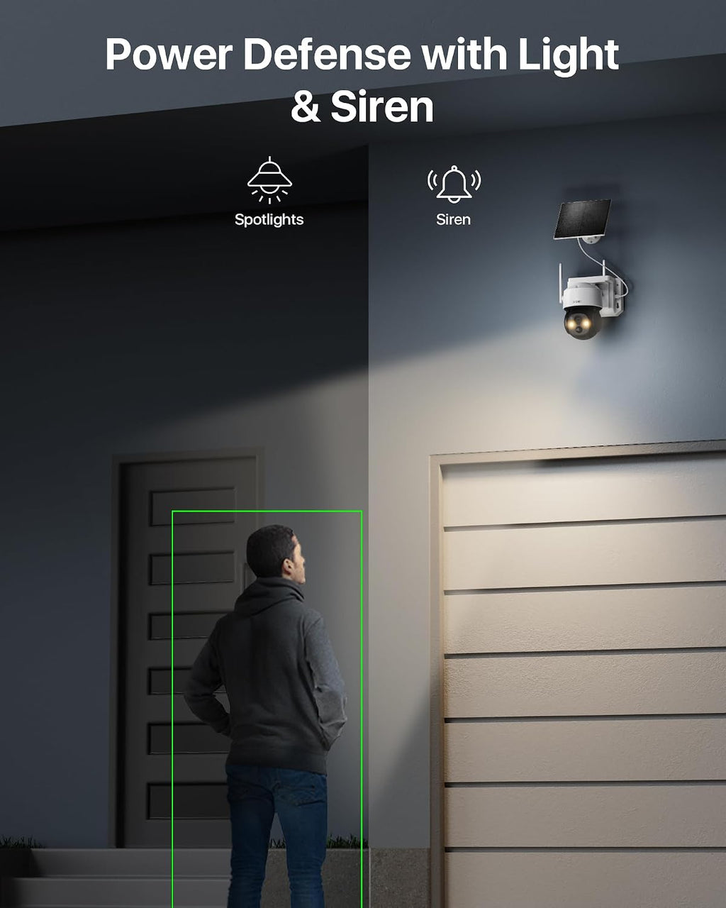ZOSI C291 4 x 2.5K 4MP Wireless Battery Security Camera Outdoor, Solar Powered Pan/Tilt Camera, 360 View, Human Detect, Auto Track, Color Night Vision, 2-Way Talk, Light Siren Alarm, 32GB Memory Card