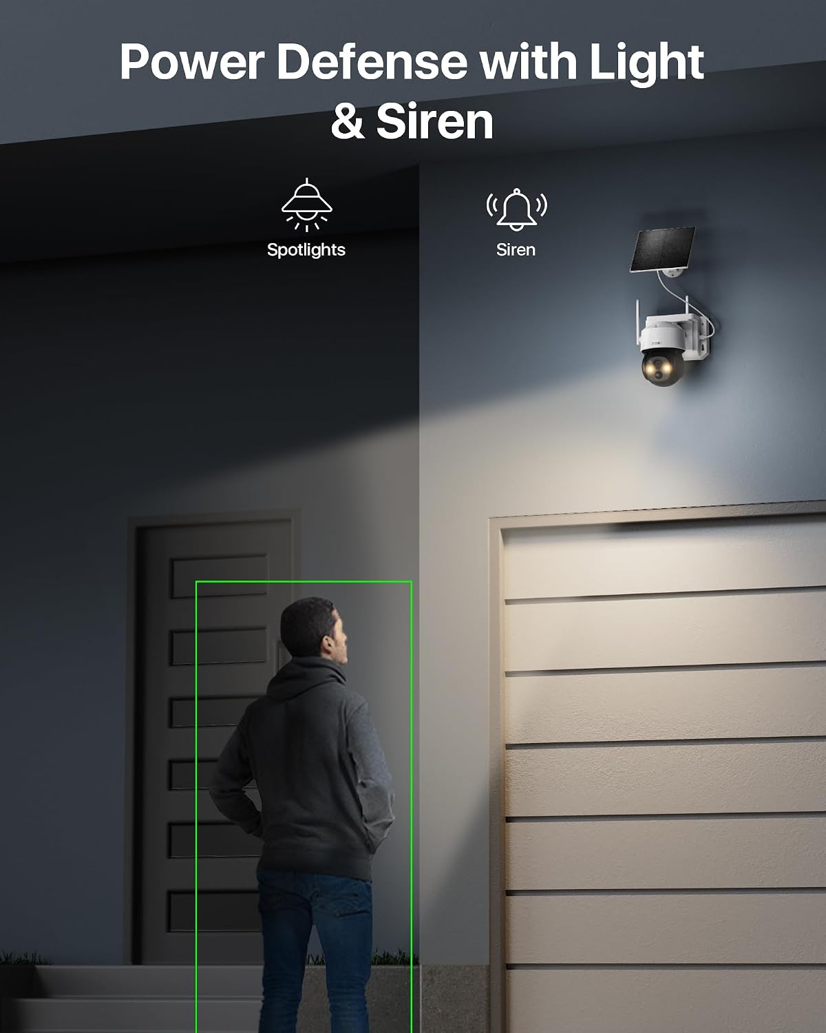 ZOSI C291 4 x 2.5K 4MP Wireless Battery Security Camera Outdoor, Solar Powered Pan/Tilt Camera, 360 View, Human Detect, Auto Track, Color Night Vision, 2-Way Talk, Light Siren Alarm, 32GB Memory Card