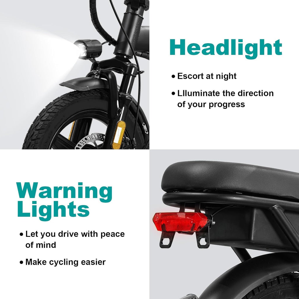 Electric Bike for Adults and Teens, Folding Ebike,Commuter City Foldable E Bike with 560W Motor and 48V 10Ah Battery, 24MPH Speed Pedals Assist, Dual Disc Brakes,14' Compact Electric Bicycles