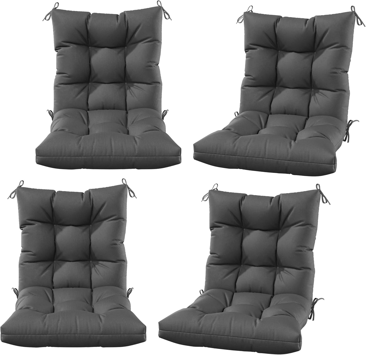 Patio Seat&Back Chair Cushions for Outdoor Furniture，Comfortable Cushions for Rocking/Dining/Lawn Chair-Set of 4