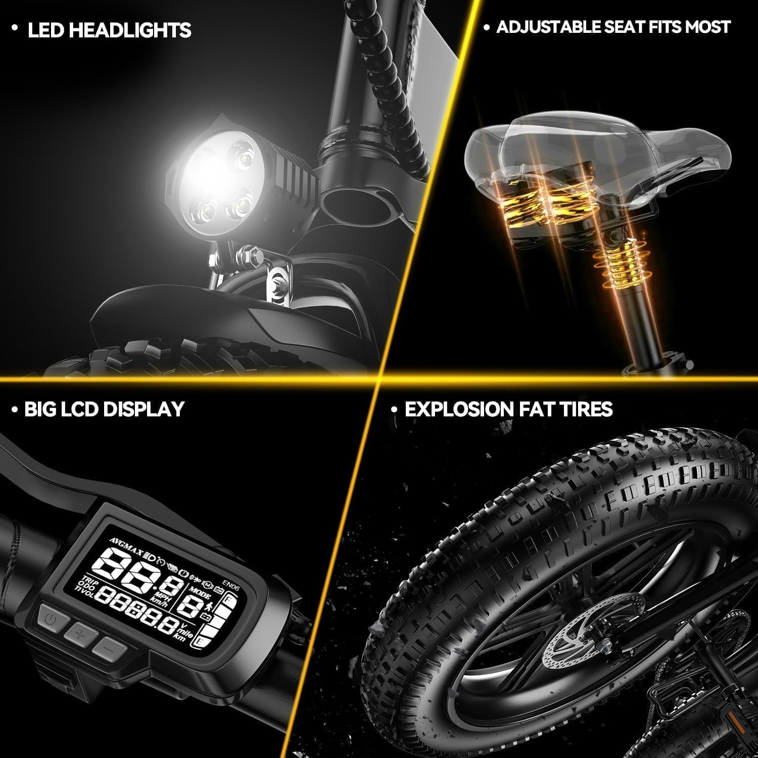 Cybervelo 1000W Folding Electric Bike,48V 20.8AH Removable Battery EBike,30+MPH,80 Miles Max Range Electric Bike for Adults, 20' Fat Tire Foldable ebike, Adult Electric Bikes for Commute All Terrain