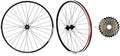 26' Mountain Bike Wheelset, Quick Release MTB Bicycle Double Wall Rims MTB Wheel Set, Ultralight Aluminum Alloy 32H Bike Wheels Compatible MF-TZ500-6/7 Speed Freewheel